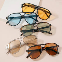 Load image into Gallery viewer, Double Bridge Detail Oversized Aviator Sunglasses
