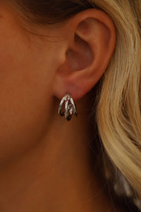 Katie Waltman Silver Triple Hoop Studs