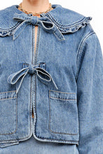 Load image into Gallery viewer, Sofie The Label Kensie Denim Ruffle Collar Jacket
