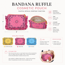 Load image into Gallery viewer, Ellison+Young Bandana Ruffle Quilted Cosmetic Pouch
