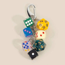 Load image into Gallery viewer, Mixed Seven Dice Chain Bag Charm
