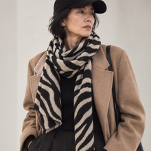 Load image into Gallery viewer, Ellison+Young Cozy Zebra Oversized Square Scarf
