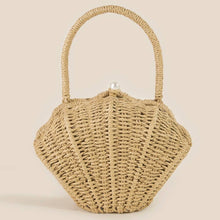 Load image into Gallery viewer, Straw Shell Shape Braided Top Handle Bag
