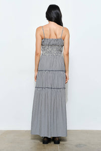 Gingham Smocked Waist Maxi Dress