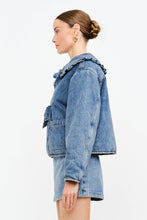 Load image into Gallery viewer, Sofie The Label Kensie Denim Ruffle Collar Jacket
