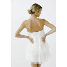 Load image into Gallery viewer, Storia Pearl &amp; Rhinestone Strapless Mini Dress
