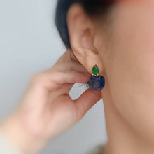 Load image into Gallery viewer, Lustre Duo Drop Earrings – Sculpted Oval with Petite Accent Detail
