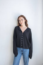 Load image into Gallery viewer, Soft Lightweight Black Piper Cardigan
