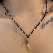 Load image into Gallery viewer, Evil Eye Charm Braided Choker
