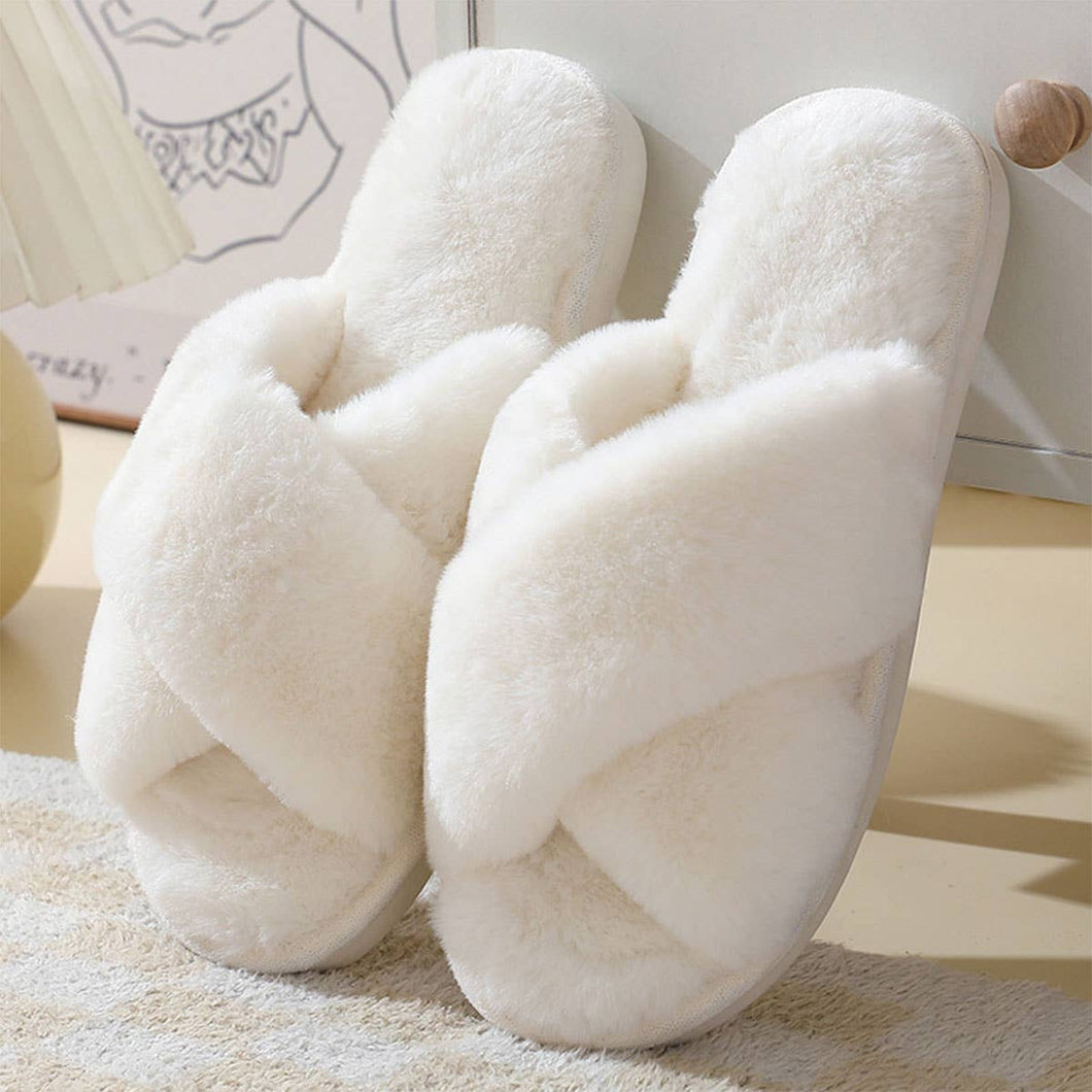 Faux Rabbit Fur Slippers