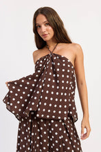 Load image into Gallery viewer, Emory Polka Dot Asymmetrical Halter Top
