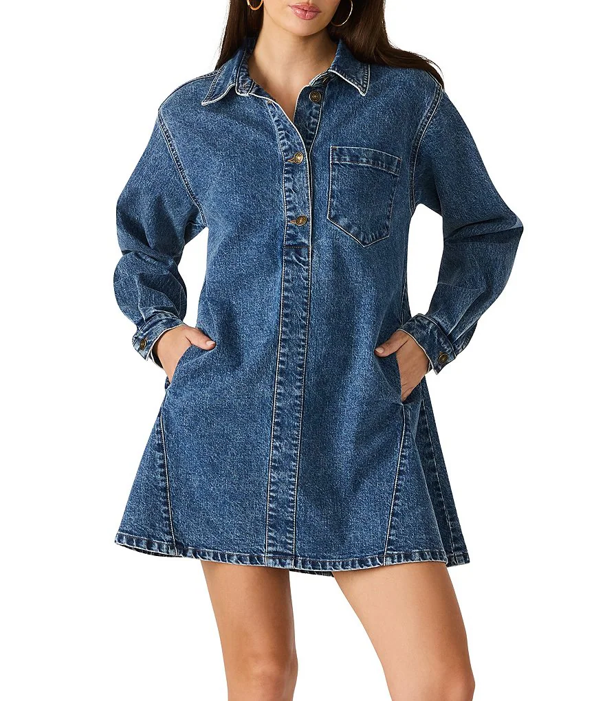 Steve Madden Edith Collard Denim Dress