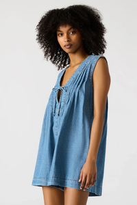 Steve Madden Pleated Denim Mick Romper