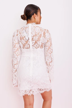 Load image into Gallery viewer, Steve Madden Selinna Floral Lace Mock Neck Dress
