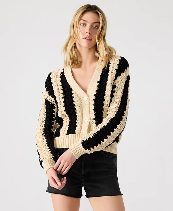 Steve Madden Lucas Striped Knit Button-front Cardigan