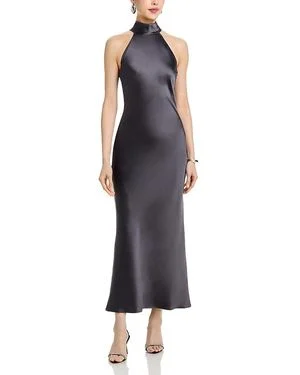Steve Madden Lara Satin Bias Cut Maxi Dress