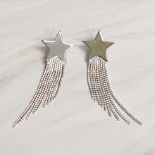 Load image into Gallery viewer, Star Shine Cascade Earrings: Silver
