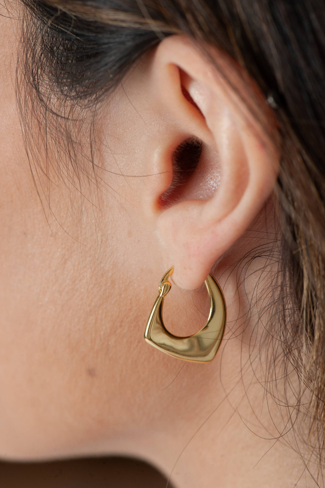 Abstract Hoop Earrings -Gold