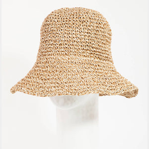Straw Braided Bucket Hat: KA