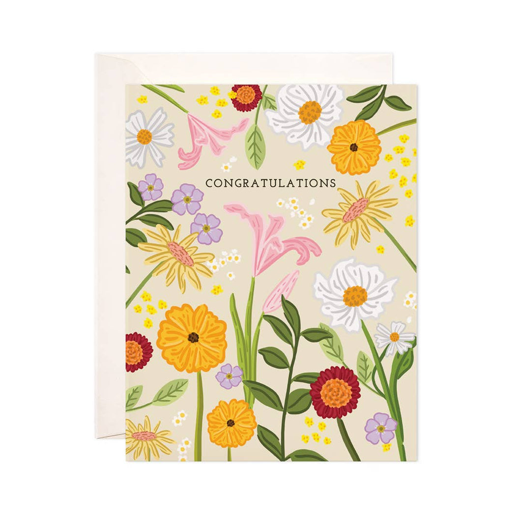 Wildflowers Congrats Greeting Card - Congratulations Card