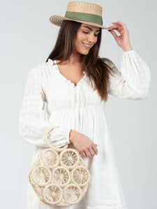 Hex Straw Bag-Ivory