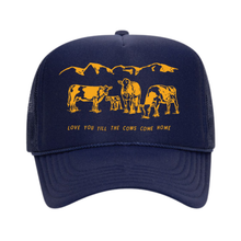 Load image into Gallery viewer, Cows Come Home Trucker Hat (Navy): ONE SIZE
