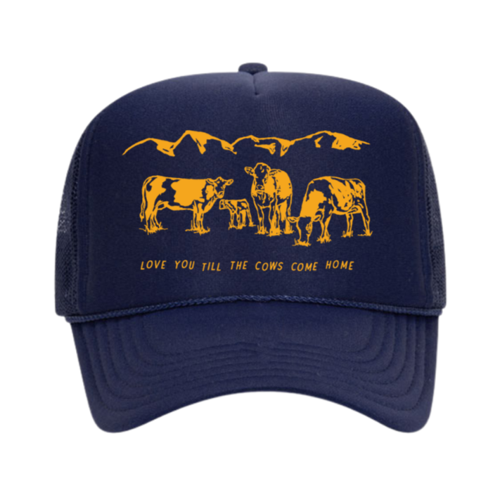Cows Come Home Trucker Hat (Navy): ONE SIZE