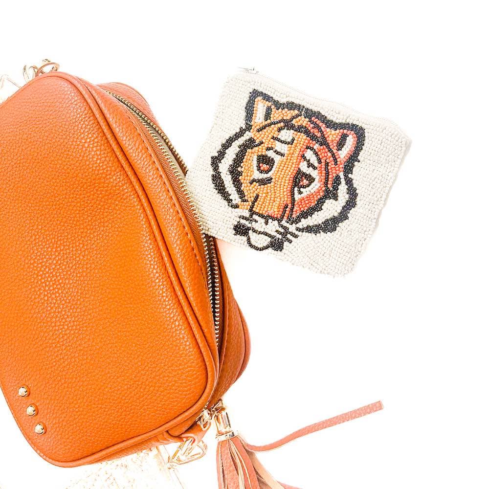 Tiger Seed Bead Coin Purse