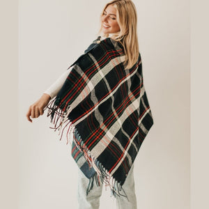 Pretty Simple Plaid Button Scarf