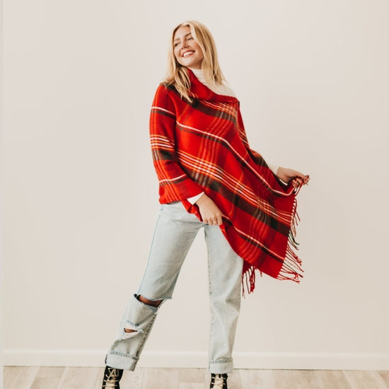 Pretty Simple Plaid Button Scarf