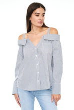Load image into Gallery viewer, Pistola Baker Long Sleeve Off Shoulder Button Down
