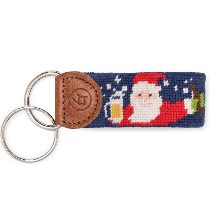 Good Threads Boozy Santa Needlepoint Keychain